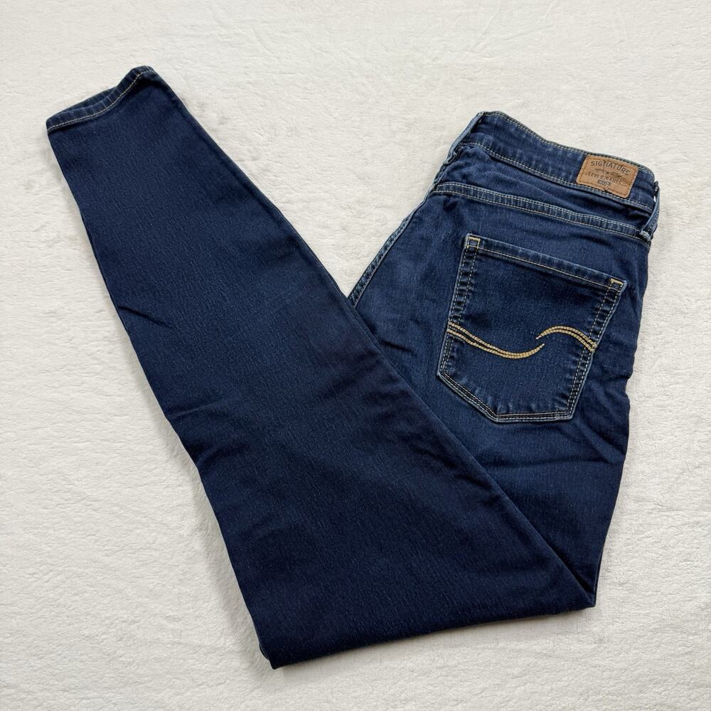 Levi Strauss Jeans Signature Mid-Rise Slim Cuffed Dark Denim Women’s 30x32